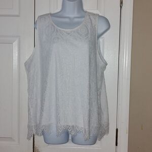 Est. 1946   White lace sleeveless top  Sz XL